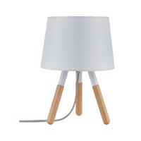 Paulmann stolní lampa Neordic Berit 1-ramenné látkový širm bílá/dřevo 796.46 P 79646 79646