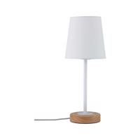 Paulmann stolní lampa Neordic Stellan 1-ramenné látkový širm bílá/dřevo 796.36 P 79636 79636