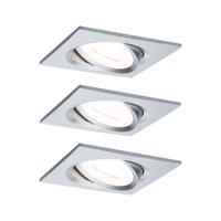 PAULMANN Vestavné svítidlo LED Nova hranaté 3x6,5W GU10 hliník broušený výklopné 934.38 P 93438 93438