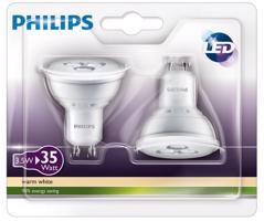 Philips LED žárovka GU10 5W 35W teplá bílá 2700K , reflektor 36°, 2ks v blistru Teplá bílá