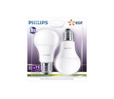 Philips SADA 2x LED Žárovka Philips A60 E27/11W/230V 2700K