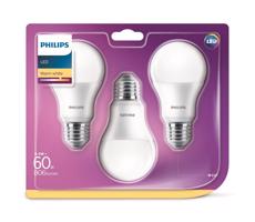 Philips SADA 3x LED Žárovka Philips A60 E27/8,5W/230V 2700K