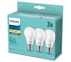 Philips SADA 3x LED Žárovka Philips A60 E27/8W/230V 2700K