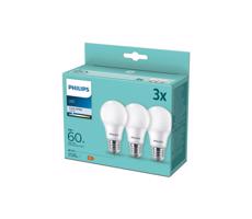 Philips SADA 3x LED Žárovka Philips A60 E27/8W/230V 4000K