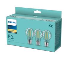 Philips SADA 3x LED Žárovka VINTAGE Philips A60 E27/7W/230V 2700K