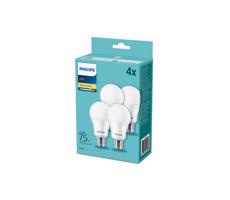 Philips SADA 4x LED Žárovka Philips A60 E27/10,5W/230V 2700K