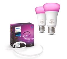 Philips SADA -LED RGBW Stmívatelný pásek Philips Hue 2m 20W/230V + 2x LED Žárovka E27/9W