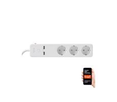 Prodlužovací kabel SMART s vypínačem 1,5m + 2xUSB/Wi-Fi Tuya