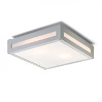 RENDL PLAKA stropní stříbrnošedá 230V E27 2x26W IP54 R10360