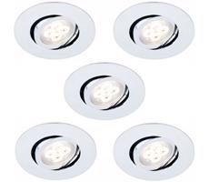 SADA 5x LED Stmívatelné podhledové svítidlo 1xLED/4,5W/230V lesklý chrom