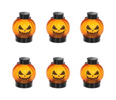 - SADA 6x LED Dekorace HALLOWEEN LED/1xCR2032/teplá bílá dýně