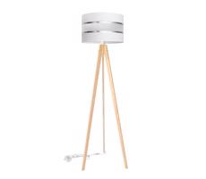 Stojací lampa HELEN 1xE27/60W/230V bílá/chrom/borovice