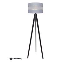 Stojací lampa HELEN 1xE27/60W/230V šedá/chrom/borovice