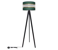 Stojací lampa HELEN 1xE27/60W/230V zelená/zlatá/borovice