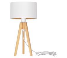 Stolní lampa ALBA 1xE27/60W/230V bílá/zlatá/borovice