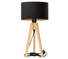 Stolní lampa ALBA 1xE27/60W/230V černá/zlatá/borovice