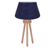 - Stolní lampa BOUCLE 1xE27/15W/230V modrá/dřevo