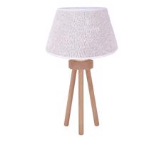 - Stolní lampa BOUCLE 1xE27/15W/230V pr. 28 cm bílá/dřevo