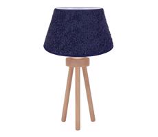 - Stolní lampa BOUCLE 1xE27/15W/230V pr. 28 cm modrá/dřevo