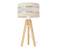 Stolní lampa HELEN 1xE27/15W/230V krémová/zlatá/borovice