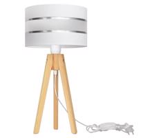 Stolní lampa HELEN 1xE27/60W/230V bílá/chrom/borovice