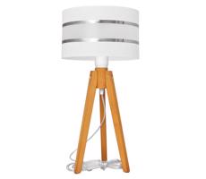 Stolní lampa HELEN 1xE27/60W/230V bílá/chrom/dub