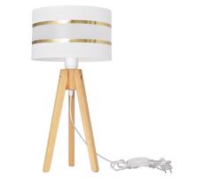 Stolní lampa HELEN 1xE27/60W/230V bílá/zlatá/borovice