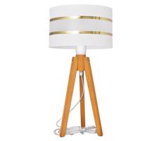 Stolní lampa HELEN 1xE27/60W/230V bílá/zlatá/dub