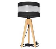 Stolní lampa HELEN 1xE27/60W/230V černá/chrom/borovice