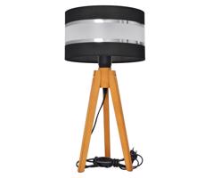 Stolní lampa HELEN 1xE27/60W/230V černá/chrom/dub