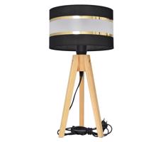 Stolní lampa HELEN 1xE27/60W/230V černá/zlatá/borovice