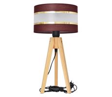 Stolní lampa HELEN 1xE27/60W/230V hnědá/zlatá/borovice