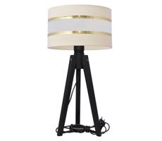 Stolní lampa HELEN 1xE27/60W/230V krémová/zlatá/borovice