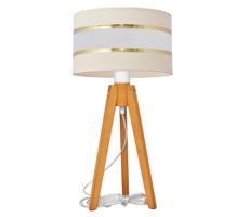 Stolní lampa HELEN 1xE27/60W/230V krémová/zlatá/dub