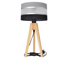 Stolní lampa HELEN 1xE27/60W/230V šedá/černá/chrom/borovice