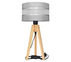 Stolní lampa HELEN 1xE27/60W/230V šedá/chrom/borovice