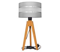 Stolní lampa HELEN 1xE27/60W/230V šedá/chrom/dub