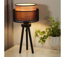 - Stolní lampa WOOD BOHO 1xE27/15W/230V černá/béžová