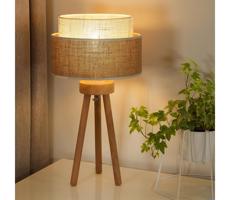 - Stolní lampa YUTE BOHO 1xE27/15W/230V pr. 25 cm hnědá/krémová