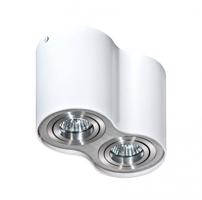 Stropní bodové přisazené svítidlo AZzardo Bross 2 white/aluminium AZ0784 GU10 2x50W IP20 17cm bílo-hliníkové