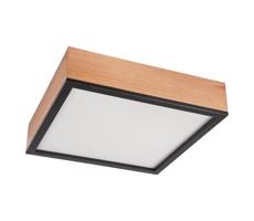 Stropní svítidlo OAK SQUARE 4xE27/15W/230V 39x39 cm dub/černá