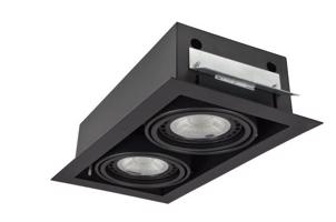 Stropní zápustné bodové svítidlo AZzardo Nova 2 black/black AZ2875 GU10 plus ADAP111/ES111 2x40/2x50W IP20 34,5cm černé