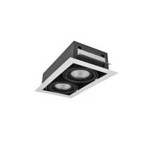 Stropní zápustné bodové svítidlo AZzardo Nova 2 white/black AZ2877 GU10 plus ADAP111/ES111 2x40/2x50W IP20 34,5cm bílo-černé