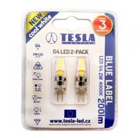 TESLA LED žárovka/ G4/ 2W/ 12V DC/ 200lm/ 4000K/ studená bílá 2pack Studená bílá