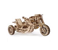 Ugears Ugears - 3D dřevěné mechanické puzzle Motorka scrambler s vozíkem