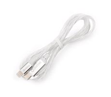 USB kabel USB-C / Lightning konektor s LED podsvícením 27W 1m bílá