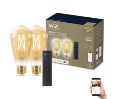 WiZ SADA 2xLED Stmívatelná žárovka ST64 E27/7W/230V 2000-5000K CRI 90 Wi-Fi + DO-WiZ