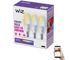 WiZ SADA 3x LED Stmívatelná žárovka C37 E14/4,9W/230V 2700-6500K CRI 90 Wi-Fi - WiZ