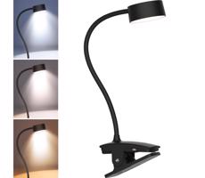 WO3001-B-LED Stm. flexib. lampa s klipem LED/2W/5V 3000/4000/6500K černá