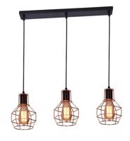 Závěsné svítidlo AZzardo Carron 3 line copper AZ2141 E27 3x60W IP20 70cm měděné